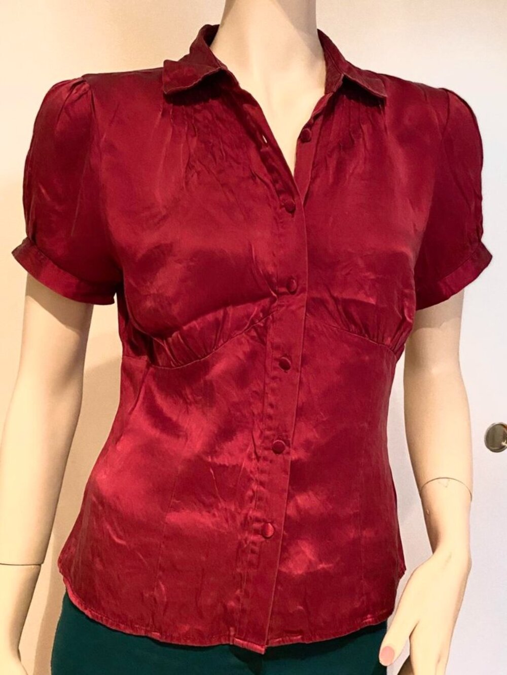 Y2k Romantic Red Peter Pan Collar Blouse